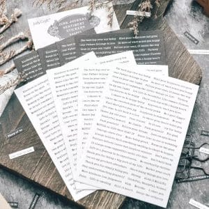 Junk Journal Sentiment Stickers (Black and White) - 540 sentiments