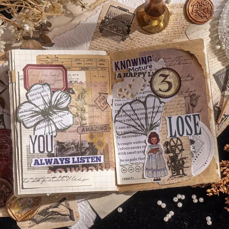 Journal Ephemera Stickers (30 pcs) - Vintage Elements washi ephemera Sticker BKS WZYN002 1 washi_ephemera_Sticker_BKS-WZYN002_1