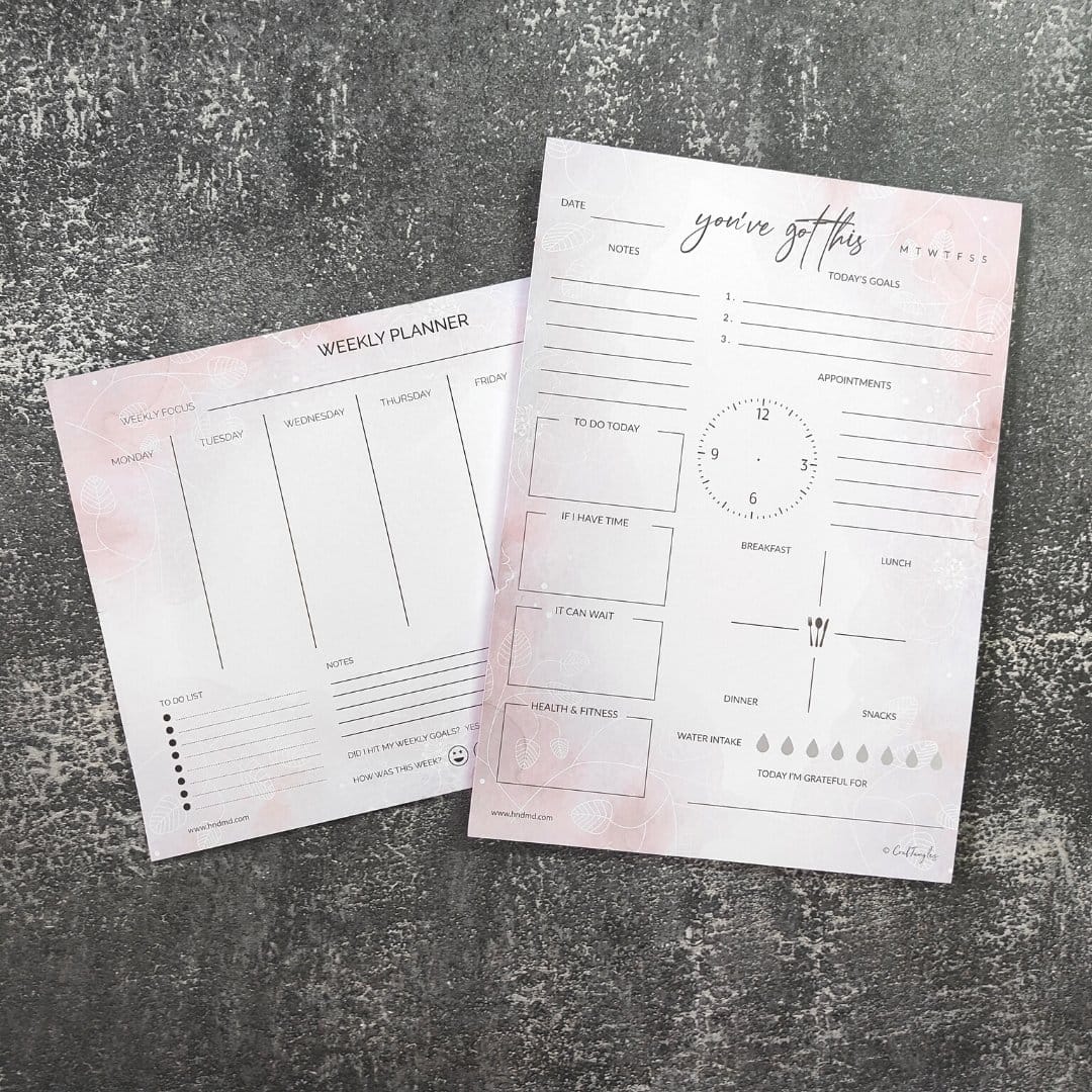 CrafTangles A4 Planner Set (Weekly and Daily) - Abstract Flowers Planner Set Abstract Flowers CTPlanAF Set CrafTangles A4 Planner Set (Weekly and Daily) - Abstract Flowers