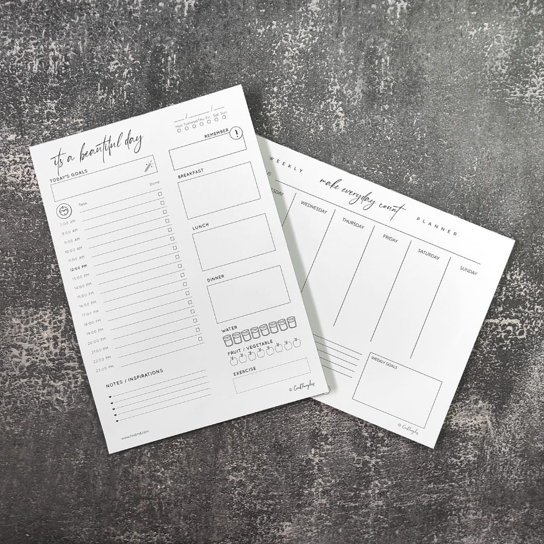 CrafTangles A4 Planner Set (Weekly and Daily) - The Minimalist Planner Set The Minimalist CTPlanTM Set CrafTangles A4 Planner Set (Weekly and Daily) - The Minimalist