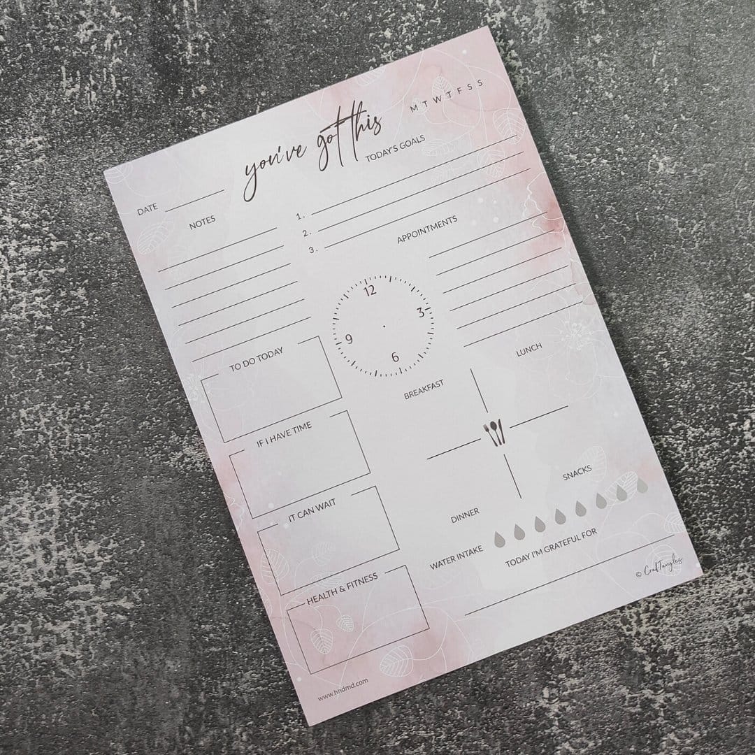 CrafTangles A4 Planner Set (Weekly and Daily) - Abstract Flowers Planner Weekly Abstract Flowers CTPlanAF Daily CrafTangles A4 Daily Planner - Abstract Flowers