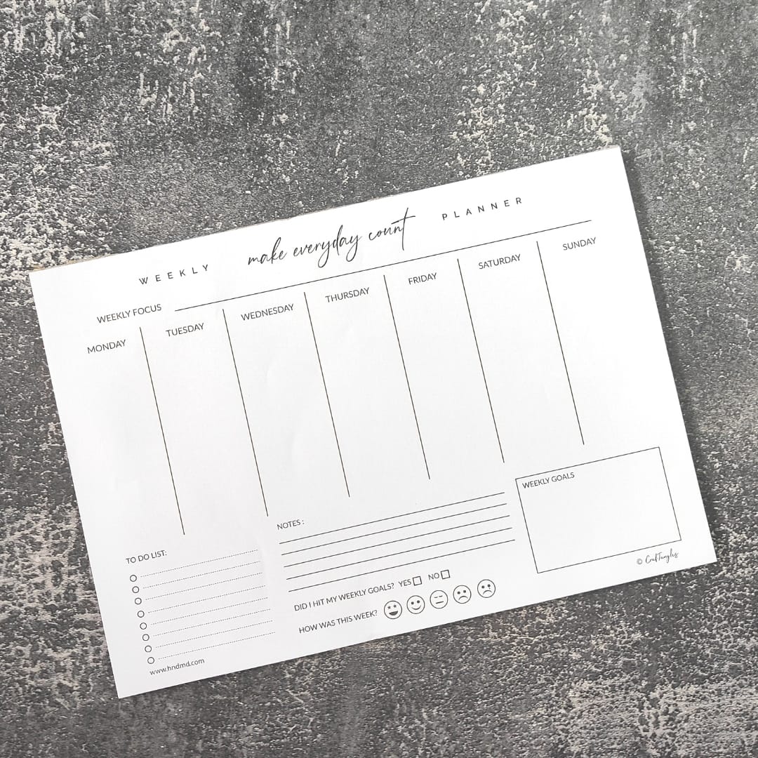 CrafTangles A4 Planner Set (Weekly and Daily) - The Minimalist Planner Weekly The Minimalist CTPlanTM Weekly CrafTangles A4 Weekly Planner - The Minimalist