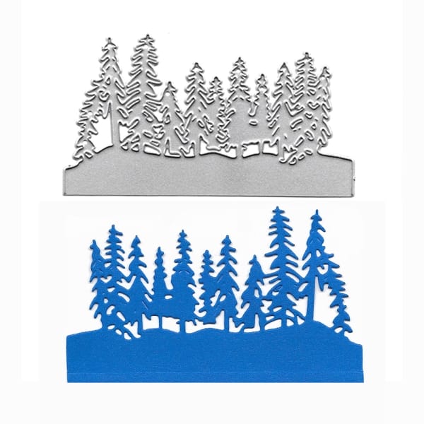 Steel Background Dies - Pine Trees in Forest