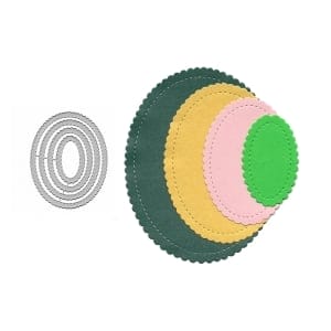 Steel Cutting Dies - Stitched scalloped Ovals (set of 4 dies)