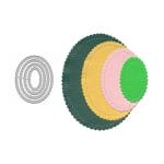 Steel Cutting Dies - Stitched scalloped Ovals (set of 4 dies)