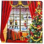 A pack of 12 by 12 inch German Decoupage Napkins (5 pcs)  - Christmas Window