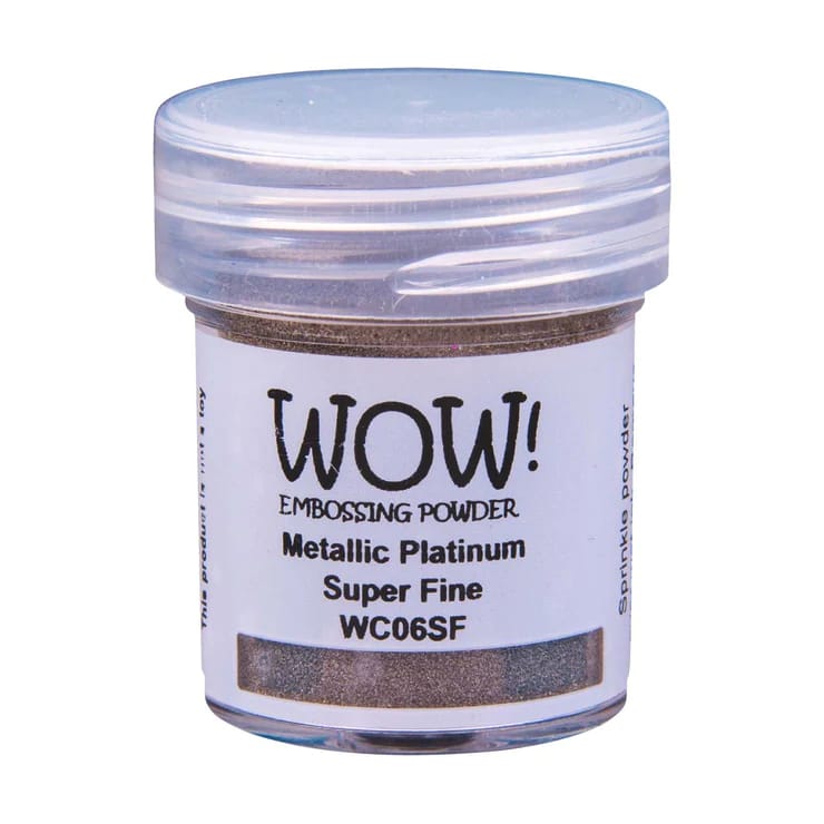 Wow Embosing Powder - Super Fine - Metallic Platinum WOW embossing powder metallic platinum WC065SF Wow Embosing Powder - Super Fine - Metallic Platinum