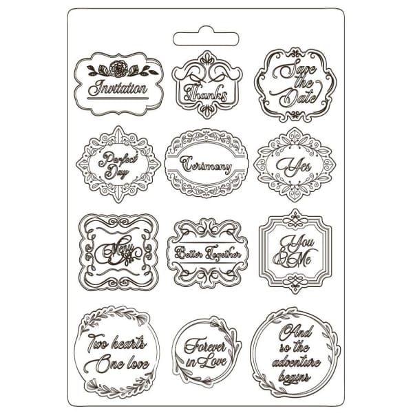 Stamperia Soft Maxi Mould 8.5"X11.5" - Plates, You and Me