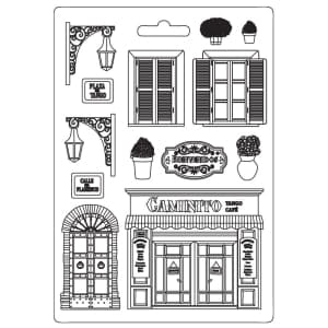 Stamperia Soft Maxi Mould 8.5"X11.5" - Street, Desire