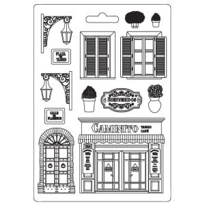 Stamperia Soft Maxi Mould 8.5"X11.5" - Street, Desire