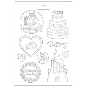 Stamperia Soft Maxi Mould 8.5"X11.5" - Castle and Cake, Sleeping Beauty