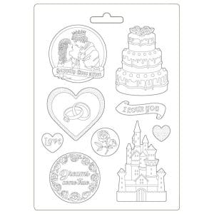 Stamperia Soft Maxi Mould 8.5"X11.5" - Castle and Cake, Sleeping Beauty