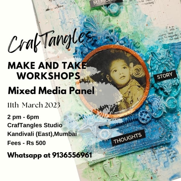CrafTangles Mixed Media Panel Make and Take Workshop 25 March 2023