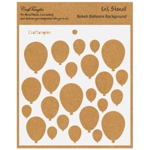 CrafTangles 6"x6" Stencil - Balloons Bokeh Background