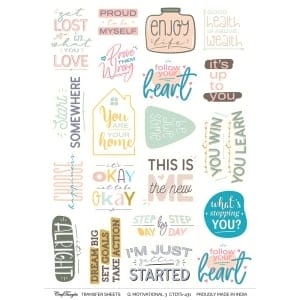 CrafTangles A4 Transfer It Sheets - Motivational Quotes 3
