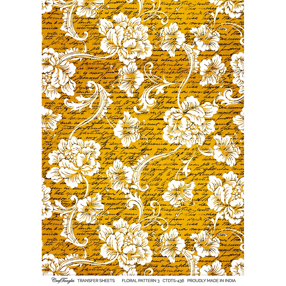 CrafTangles A4 Transfer It Sheets - Floral Pattern 3 CTDTS 436 CrafTangles transfer sheet Floral Pattern 3 CrafTangles A4 Transfer It Sheets - Floral Pattern 3
