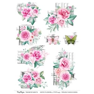 CrafTangles A4 Transfer It Sheets - Exotic Flowers 4