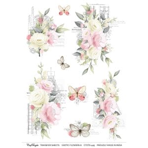 CrafTangles A4 Transfer It Sheets - Exotic Flowers 6