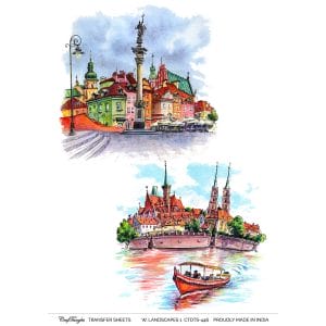 CrafTangles A4 Transfer It Sheets - Watercolour Landscapes 1