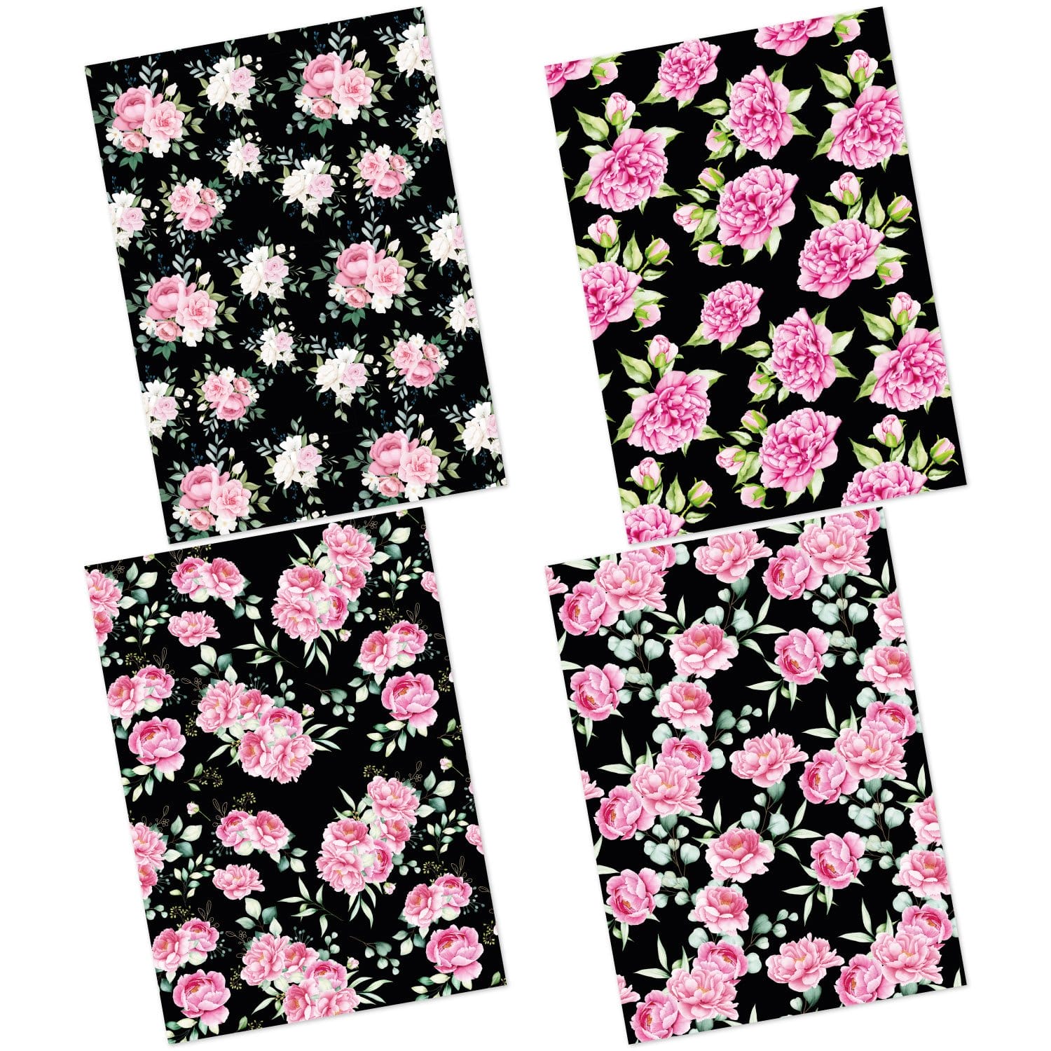 CrafTangles Decoupage Paper Pack - Black Floral Print 2 (A4) - 4 sheets CrafTangles Decoupage Paper Black Floral Print 2 A4 Amazon 4 Images CrafTangles_Decoupage_Paper_Black-Floral-Print-2-A4-Amazon-4-Images
