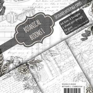 CrafTangles Decoupage Paper Pack - Botanical Blooms 1 (A4) - 4 sheets