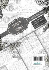 CrafTangles Decoupage Paper Pack - Botanical Blooms 1 (A4) - 4 sheets