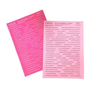 CrafTangles Precut Journal Stickers - ChitChat Sentiments 1 - Coloured - Pink