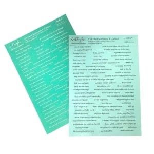 CrafTangles Precut Journal Stickers - ChitChat Sentiments 3 - Coloured - Teal