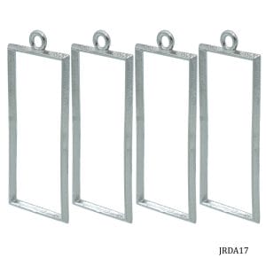 Metal Bezels or pendant for UV Resin (Pack of 4) - Silver (JRDA17)