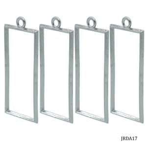 Metal Bezels or pendant for UV Resin (Pack of 4) - Silver (JRDA17)