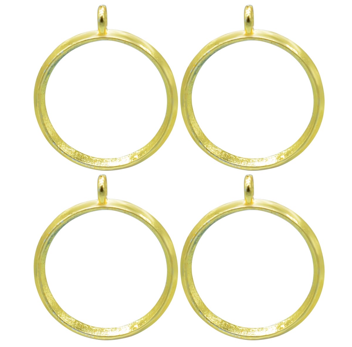Metal Bezels or pendant for UV Resin (Pack of 4) - Gold (JRDA21)