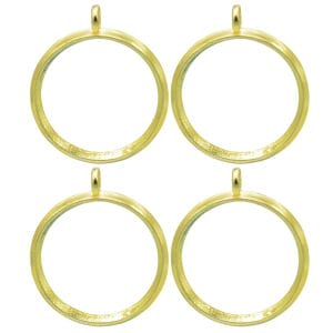 Metal Bezels or pendant for UV Resin (Pack of 4) - Gold (JRDA21)