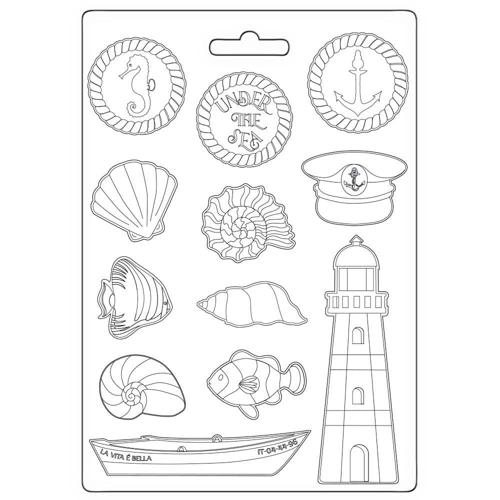 Stamperia Soft Maxi Mould 8.5"X11.5" - Blue Dream Elements stamperia mould K3PTA4555 Stamperia Soft Maxi Mould 8.5"X11.5" - Blue Dream Elements