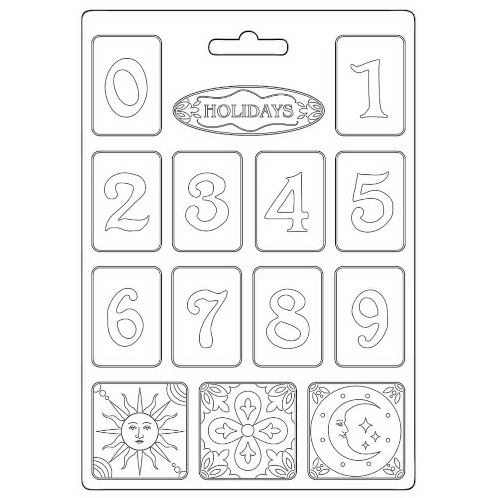 Stamperia Soft Maxi Mould 8.5"X11.5" - Blue Dream Numbers stamperia mould K3PTA4557 Stamperia Soft Maxi Mould 8.5"X11.5" - Blue Dream Numbers