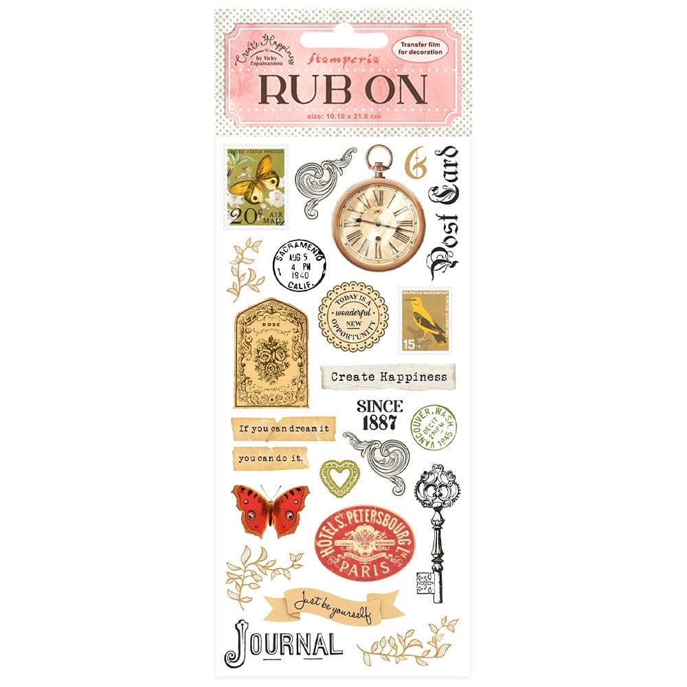Stamperia Rub-On 4"X8.5" - Create Happiness - Journal stamperia rubon DFLRB12 Stamperia Rub-On 4"X8.5" - Create Happiness - Journal