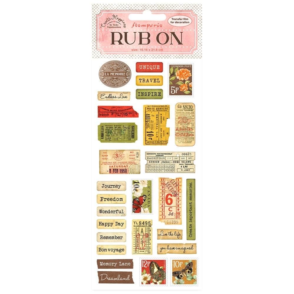 Stamperia Rub-On 4"X8.5" - Create Happiness - Labels stamperia rubon DFLRB13 Stamperia Rub-On 4"X8.5" - Create Happiness - Labels