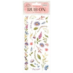 Stamperia Rub-On 4"X8.5" - Create Happiness - Welcome Home Flowers