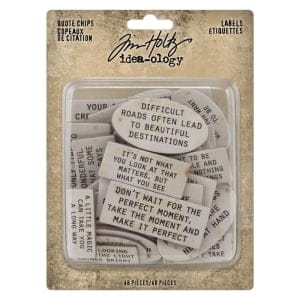 Tim Holtz Idea-Ology Chipboard Quote Chips 48/Pkg - Labels