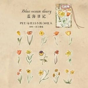 Clear PET Flowers Stickers (30 pcs) - Its a Diary (Flowers)