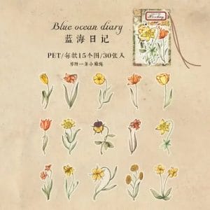 Clear PET Flowers Stickers (30 pcs) - Its a Diary (Flowers)