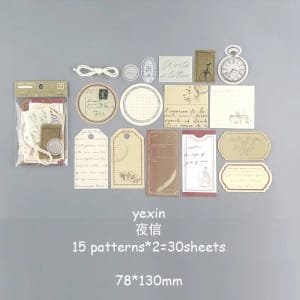 Journal Ephemera Pack (30 pcs) - Midnight Letter