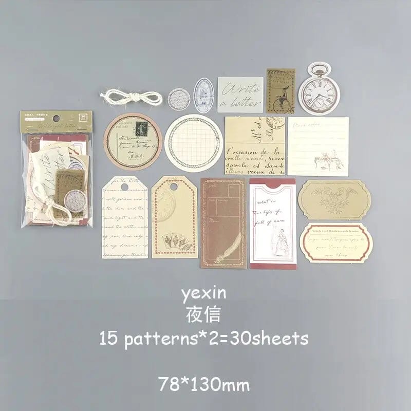 Journal Ephemera Pack (30 pcs) - Midnight Letter 30pcs ephemera pack journalling SC018D Journal Ephemera Pack (30 pcs) - Midnight Letter