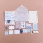 Epehemera Journal Pack in an envelope (30 pcs) - Blue Tones