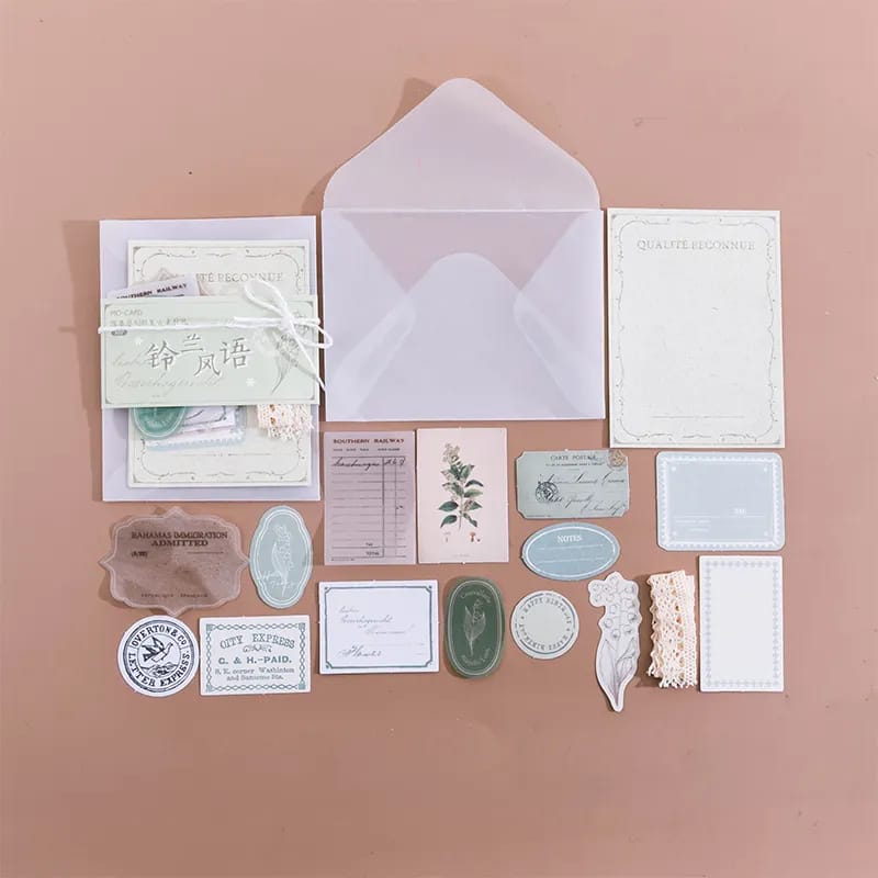 Epehemera Journal Pack in an envelope (30 pcs) - Green Tones 30pcs ephemera pack journalling envelope green 1 Epehemera Journal Pack in an envelope (30 pcs) - Green Tones