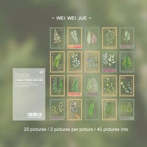 Clear PET Stamp shaped Stickers (40 pcs) - Leaves