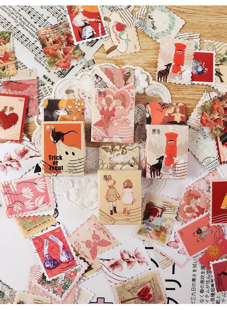 Journal Postcard Sticker Pack (46 pcs) (ENM202202101) 46pcs postcard stamp stickers ENM202202101 1 46pcs_postcard_stamp_stickers_ENM202202101_1