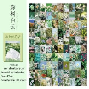 4by6 cm Journal Ephemera Pack (100 pcs) - Greens