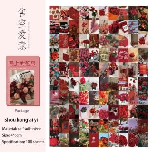 4by6 cm Journal Ephemera Pack (100 pcs) - Pinks and Reds