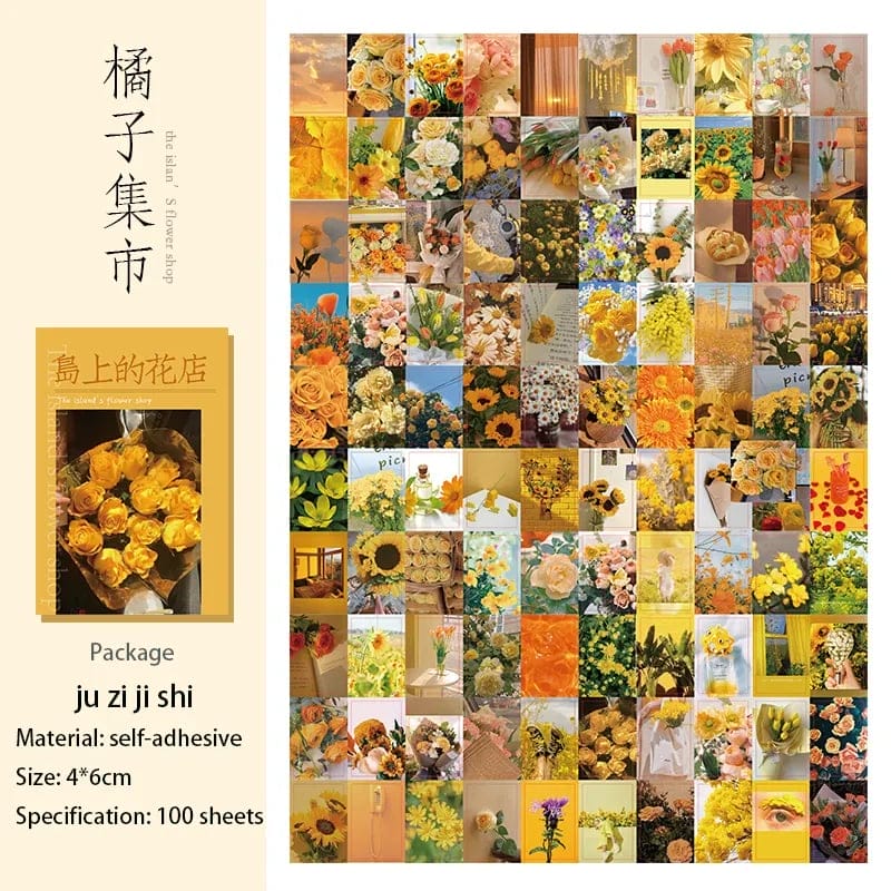 4by6 cm Journal Ephemera Pack (100 pcs) - Yellow and Orange 4by6cm Stickers Yellow 4by6 cm Journal Ephemera Pack (100 pcs) - Yellow and Orange
