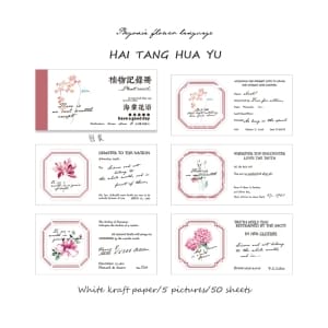 Plant and Flowers Record Ephemera Pack (50 pcs) - Pink